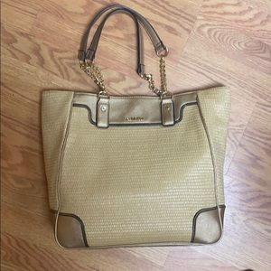 Calvin klein raffia shoulder bag